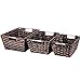 MaidMAX Nesting Rattan Storage Baskets with Dual Metal Handles, Assorted Sizes, Set of 3