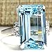 Sumanee Vintage Women 925 Silver Aquamarine Gemstone Ring Wedding Jewelry Size 6-10 (10)