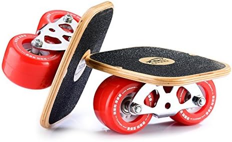 XDL Roller Road Drift Skate Plates with Cool Maple Deck (Red Wheels)