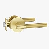 Asidrama 1 Pack Privacy Gold Door Handles, Door