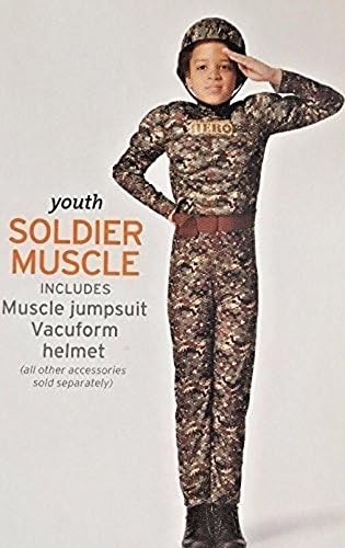 Deluxe Halloween Costume American Hero Muscle Soldier GI Joe Army Marine Camouflage Boys Girls Small 4-7