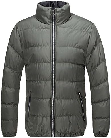 u2wear Men's heavy quilt winter Jacket Classic Short Puffer Water Resistant Bomber Coat