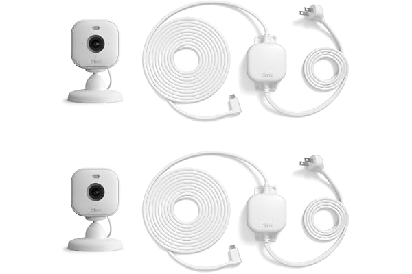 Blink Mini 2 + Weather Resistant Adapter â€” Indoor/Outdoor Home Security & Pet Camera(s) with HD video, motion detection, and built-in spotlight â€” 2 cameras (White)