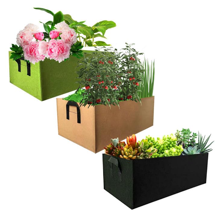 Fabric Raised Bed Garden 6x3x1ft, Plant Flower Grow Bag Extra Large Vegetable Planting Bags, Vegetable Planting Container 8 Grids Outdoor Garden Grow Bags For Vegetables Flowers Garden (03)