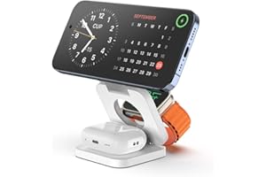 3 in 1 Magnetic Foldable Wireless Charger Stand for iPhone 17 16 15 14 13 12 Apple Watch 8 7 Airpods Pro Fast Charging Dock S