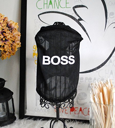 Ollypet Puppy Balck Shirt "Boss" For Small Dogs Cool Funny Fashion Pet Supplies S/S/M/L