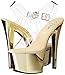 Pleaser Women's Sky308/C/Gch Platform Dress Sandal, Clear/Gold Chrome, 8 M US
