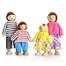 PUCKWAY Kids Girls Lovely Happy Dolls Family Playset Wooden Figures Set of 7 People for Children Dollhouse Pretend Gift