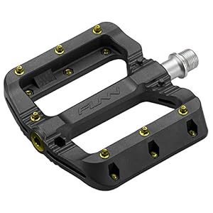 Funn Black Magic Plastic Flat Mountain Bike Pedal Set – Lightweight Wide Platform Bicycle Pedals for Stability, 9/16…