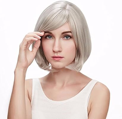 Amazon Com Europe Hot Silver Shoulder Length Gray Hair