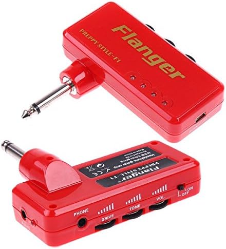 Flanger Red Mini Portable Headphone Guitar AMP Amplifier