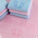 Custom Catch Personalized Newborn Gift Baby Blanket for Girl - Name with Infant Heart Feet Design - Pink or Blue (1 Line Text)