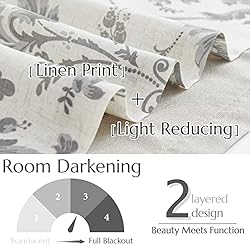 jinchan Linen Valance Curtain Farmhouse Window