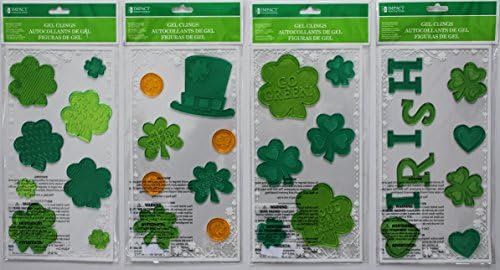St. Patricks Day Gel Clings, 4 Sheets