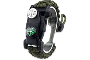 Daarcin Survival Paracord Bracelet,Fire Starter,Waterproof SOS Light, Compass, Whistle, Adjustable AK87 20 in 1,Outdoor Ultimate Tactical Survival Gear Set,Gift for Kids,Men