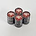 US85 Red Toyota Black Chrome Auto Car Wheel Tire Air Valve Caps Stem Cover