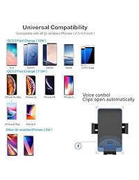 LEXONIX   Soporte de cargador de coche inalámbrico para Samsung Galaxy Note 9  S9  S9+  S8  S8+, iPhone X XS Max XR X   8 8 Plus