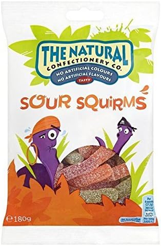 The Natural Confectionery Co. Sour Squirms 180g - Pack of 6