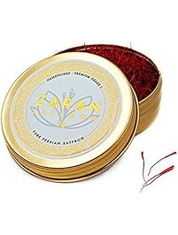 Zaran Saffron, Superior Saffron Threads (Premium) All-Red Saffron Spice (Luxury Tins, 2 grams) Premium Saffron Spice (Highest Quality Saffron for your Paella, Risotto, Golden Milk, and Persian Rice)