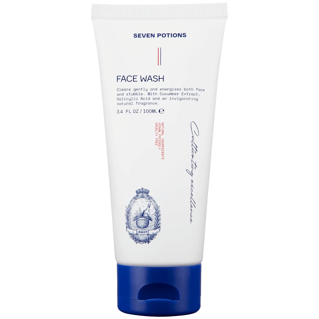 Seven Potions Face Wash for Men 100ml – Gentle Facial Cleanser For All Skin Types – Maintain Skin’s Moisture, Hydration, Healthy Appearance – Natural, Vegan, Cruelty Free