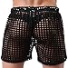 TiaoBug US Mens Hollow Openwork Drawstring Lounge Underwear Boxer Shorts Black Size Large