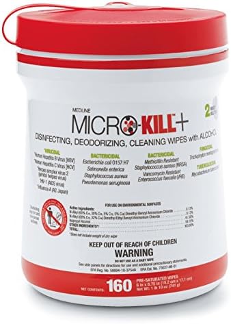 Wipe, Germ, Micro-Kill+ ALC, 6X6.75", 160CT (MDMSC351200)