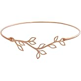 Frosted Willow Bridesmaid Jewelry Gift Collection Claspless Branch Bracelet Rose-Gold-Plated 8 Inch
