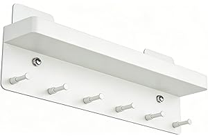 AUNMAS Wall Tray Storage Organizer, Wall Key Holder for Sunglasses Wallets Mail Entryway Sunglasses Home, 6 Hooks Carbon Stee
