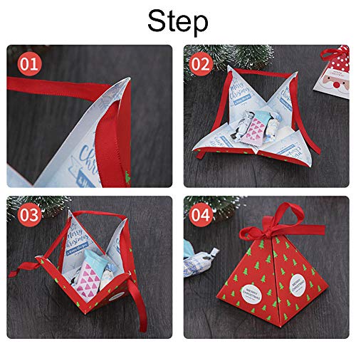 Alapaste Gift Boxes Set of 30 Decorative Candy Boxes,Cookies, Goodies Christmas Candy Bags Santa Claus Reindeer Xmas Tree Gift Box Present Packaging for Festival Holiday New Year