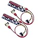 2-Pack PCIe Risers Dual Chip PCI-E 16x to 1x Powered Riser Adapter Card w/ 60cm USB 3.0 Extension Cable & 6 Pin PCIe to SATA Power Cable - GPU Riser Adapter Extender Cable,Ethereum Mining ETH