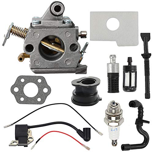 Coolwind Carburetor Air Filter Ignition Coil with Gasket Spark Plug Fuel Line for Stihl MS180 MS170 017 018 Chainsaw