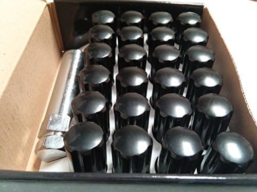AccuWheel LNS-14200B6 Small Diameter Acorn Spline Drive Black Lug Nuts with Key (14mm x 2.0 Thread Size) - Lugnuts by AccuWheel