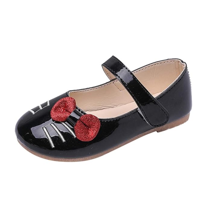 LILIHOT Mädchen einzelne Schuhe in den großen Kindern tanzen Schuhe Katze Bogen Prinzessin Schuhe Kinderkleidung Kristall Fla