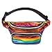 GenericABCDEFG FZGJ Fanny Pack-PU Waterproof Rave Festival Hologram Travel Waist Bag (Rainbow-02)