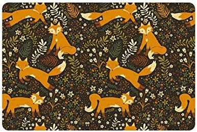 Forest Friends Flowers And Fox Door Mat Doormat Rugs for Home/Office/Bedroom Rubber Non Slip 23.6"(L) x 15.7"(W)