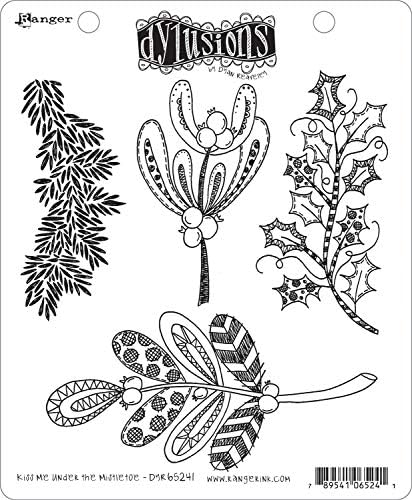 Ranger Dyan Reaveley's Dylusions Cling Stamp Collections 8.5"X7"-Kiss Me Under The Mistletoe