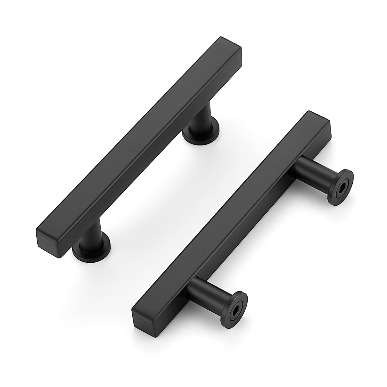 5 Pack Matte Black 3 Inch Hole Center Cabinet Hardware Handles Stainless  Stee...