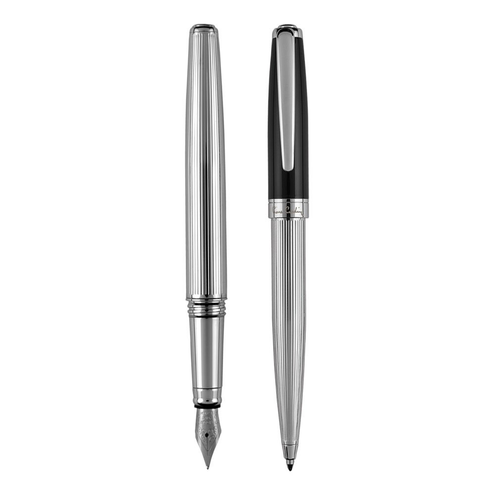 Pierre Cardin Set of Twist Ballpoint Pen and Fountain Pen Metal Ballpoint Pen with Fountain Pen Christoh Set KS FF