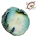 Set of 12 (TWELVE) Multi Colored Agate Slices Beverly Oaks Exclusive in Blue Velvet Bag with Certificate of Authenticity