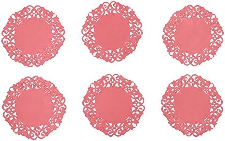 Notrefly Silicone Coasters,Set Of 6 Pink Non-slip And Heat Insulate Coasters For Drinks,Beverage,Wine,Beer,Coffee,Tea,Cup And Mug Pad, Mat