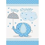 Blue Elephant Boy Baby Shower Invitations, 8ct