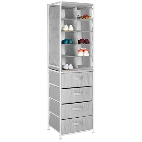 Buy Mdesign Soft Fabric 10 Cube Shoe Rack Holder 4 Drawer