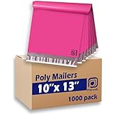 POLYSELLS 1000 pcs 10x13 Inches Pink Poly Mailers Shipping Envelopes, Strong Adhesive Sealing, Waterproof, and Tear-resistant Postal Mailing Bags for Clothing, Books, and Accessories