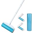 Large Reusable Lint Rollers, Washable Lint Roller 8 inches Cat Dog Pet Hair Remover with 3 Extendable Handle,Long Handle Sticky Lint Remover Brush Set for Cleaning Couch, Carpet, Floor, Sofa