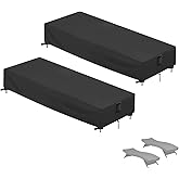 Hiticover Chaise Lounge Cover, 2 Pack Waterproof Outdoor Lounge Chair Covers for Patio Furniture, Pool Lounge Chair Outdoor Furniture Covers - 80 x 28 x 13 Inch