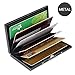 RFID Credit Card Holder for Women or Men, Slim RFID Blocking Credit Card Wallets, Stainless Steel Credit Card Protector for Holding Debit Cards and ID Cards (Black)