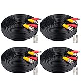 WildHD 4x200ft BNC Cable All-in-One Siamese Video and Power Security Camera Cable Extension Wire Cord with 2 Female Connetors for All HD CCTV DVR Surveillance System (Black)