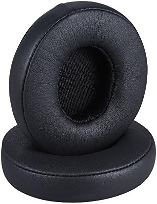 Memory Foam Protein Leather Ear Pads Earbuds Cushion Replacement for Beats SOLO 2 / 3 Wireless On Ear Headphones ONLY (Black)