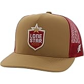 HOOEY Lone Star Beer Patch Trucker Hat for Men, Adjustable Snapback Mesh Baseball Cap, 5-Panel Western Work Hat