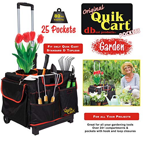dbest-products-Quik-Cart-Pockets-Bundle-Caddy-Organizer-Teacher-Tote-Rolling-Crate-Mobile-Tool-Storage-Fabric-Cover-Bag-Black